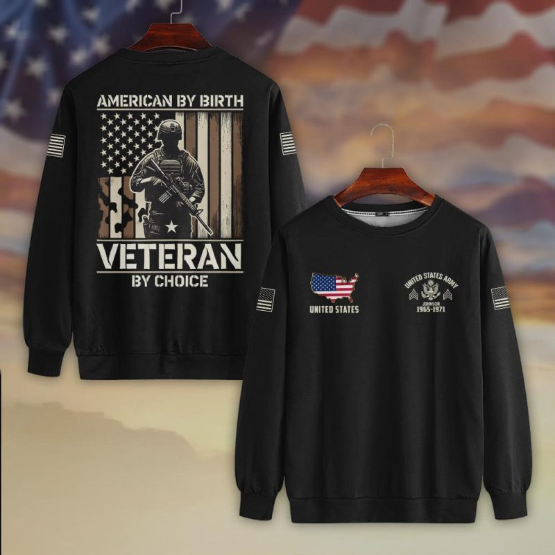 Premium Custom US Army Sweatshirt VPVC750350, Gifts For US Army Veteran, Gifts On Father’s Day, Veterans Day