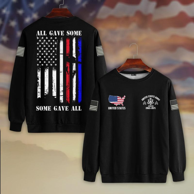 Premium Custom US Army Sweatshirt VPVC750363, Gifts For US Army Veteran, Gifts On Father’s Day, Veterans Day