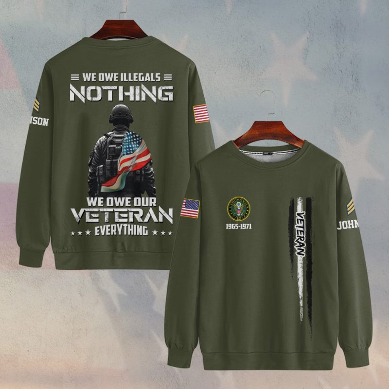 Premium Custom US Army Sweatshirt VPVC750370, Gifts For US Army Veteran, Gifts On Father’s Day, Veterans Day