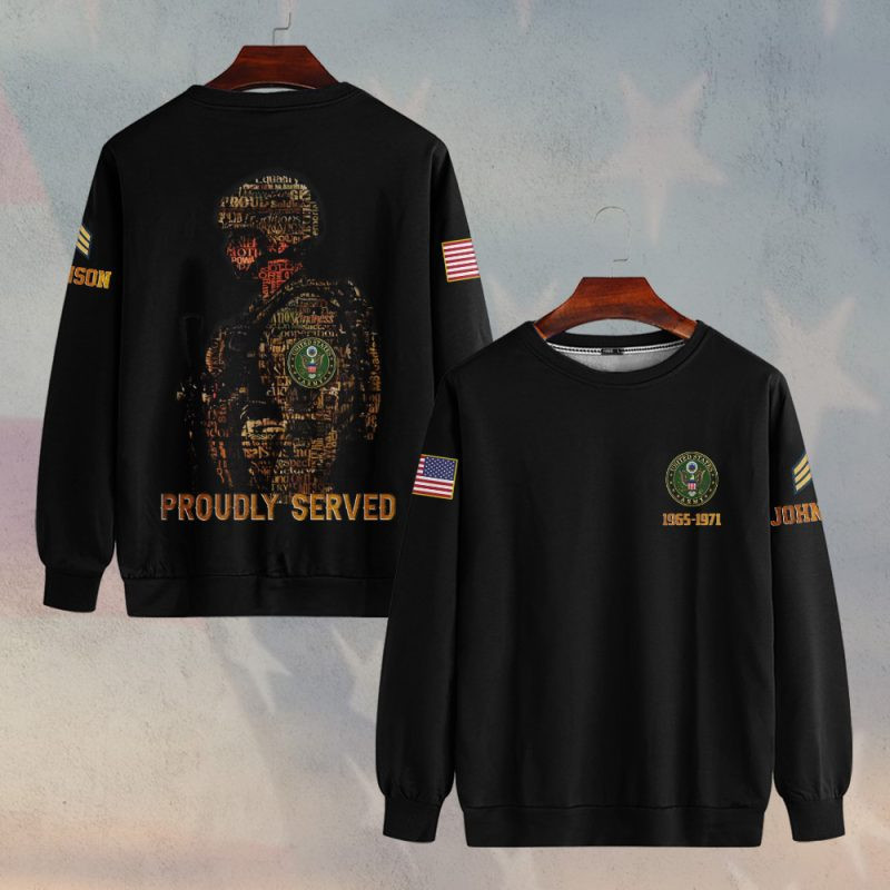 Premium Custom US Army Sweatshirt VPVC750372, Gifts For US Army Veteran, Gifts On Father’s Day, Veterans Day