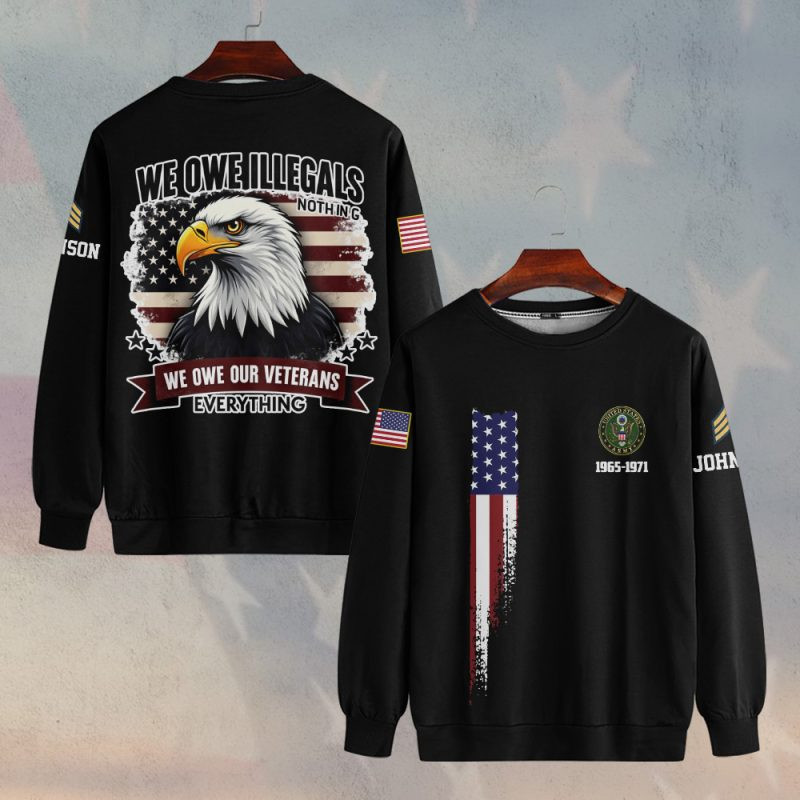 Premium Custom US Army Sweatshirt VPVC750373, Gifts For US Army Veteran, Gifts On Father’s Day, Veterans Day