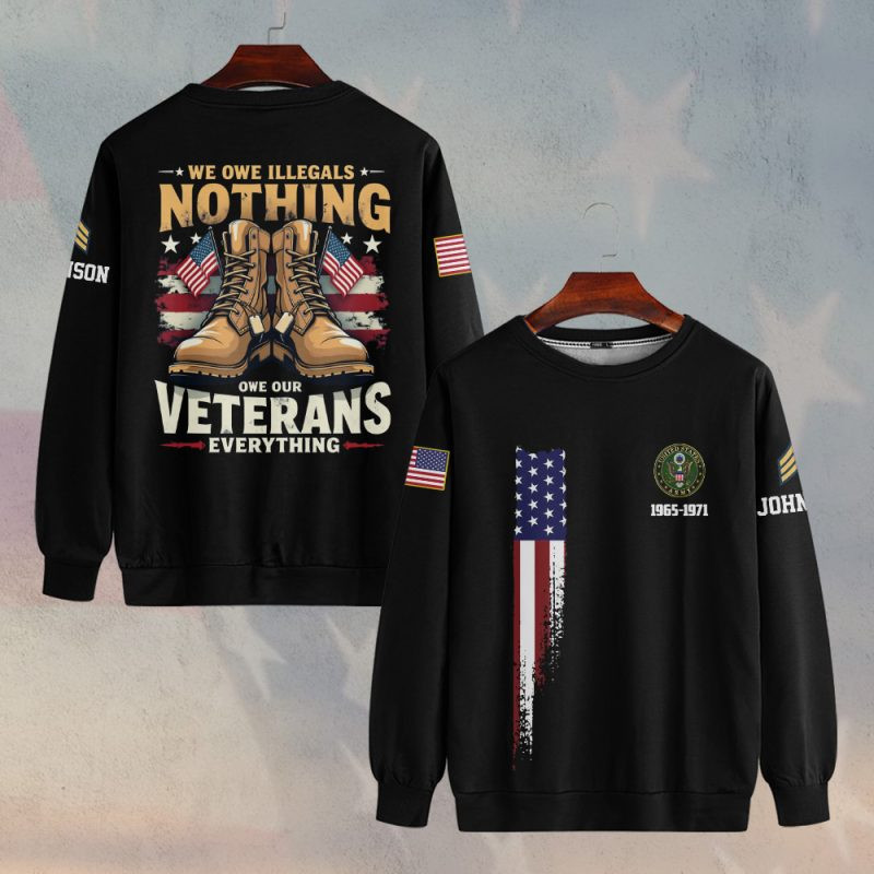 Premium Custom US Army Sweatshirt VPVC750374, Gifts For US Army Veteran, Gifts On Father’s Day, Veterans Day