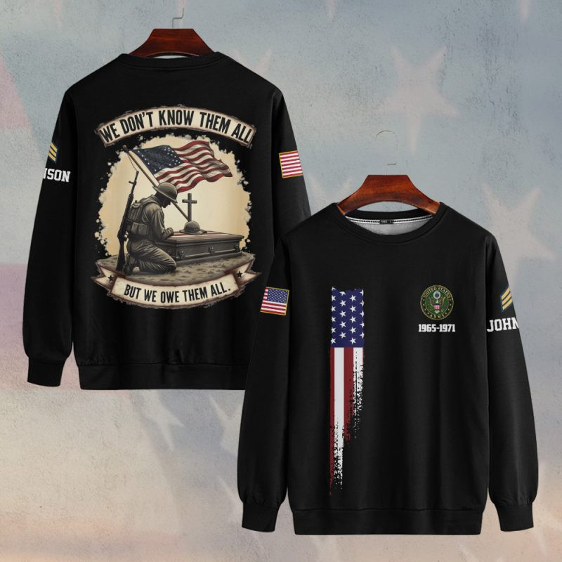 Premium Custom US Army Sweatshirt VPVC750375, Gifts For US Army Veteran, Gifts On Father’s Day, Veterans Day