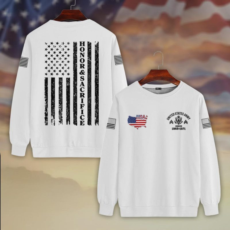 Premium Custom US Army Sweatshirt VPVC750380, Gifts For US Army Veteran, Gifts On Father’s Day, Veterans Day