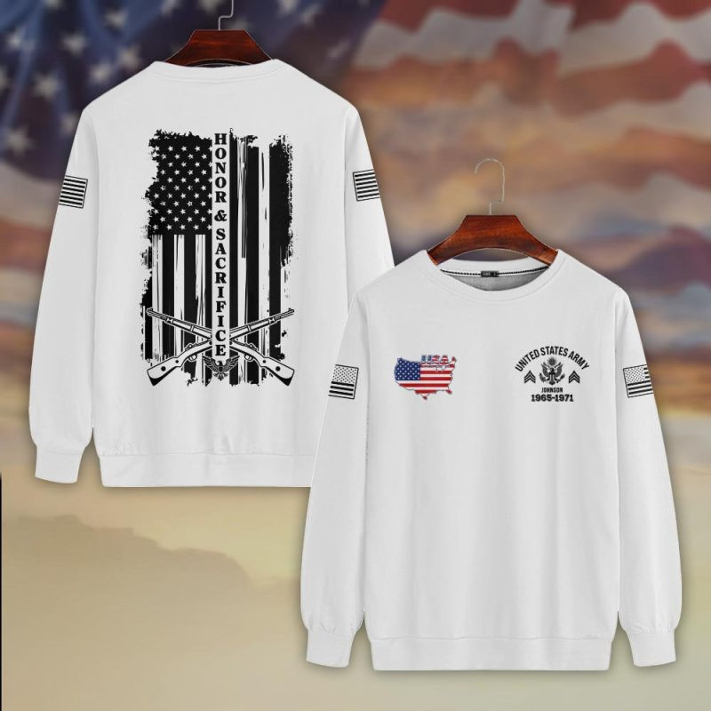 Premium Custom US Army Sweatshirt VPVC750381, Gifts For US Army Veteran, Gifts On Father’s Day, Veterans Day