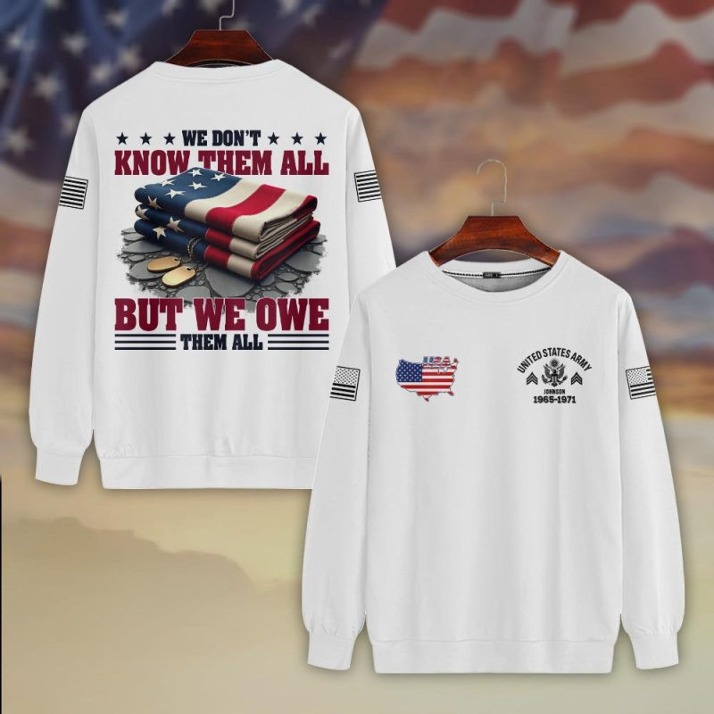 Premium Custom US Army Sweatshirt VPVC750384, Gifts For US Army Veteran, Gifts On Father’s Day, Veterans Day