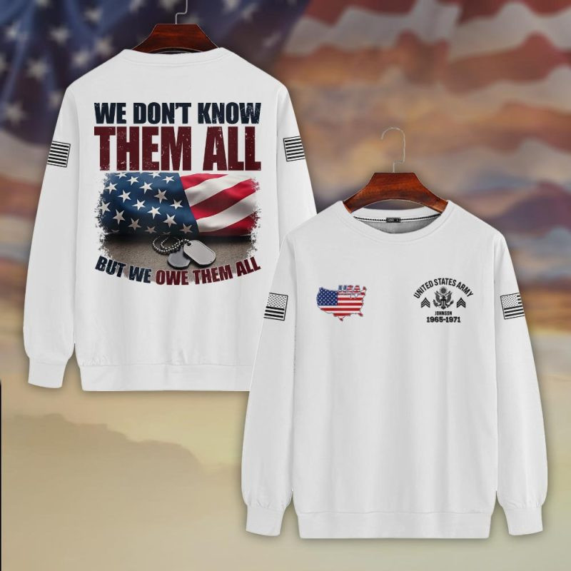 Premium Custom US Army Sweatshirt VPVC750386, Gifts For US Army Veteran, Gifts On Father’s Day, Veterans Day