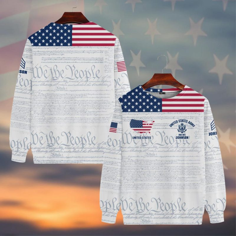 Premium Custom US Army Sweatshirt VPVC750387, Gifts For US Army Veteran, Gifts On Father’s Day, Veterans Day