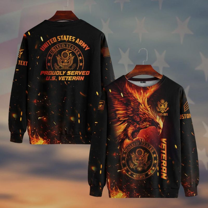 Premium Custom US Army Sweatshirt VPVC750390, Gifts For US Army Veteran, Gifts On Father’s Day, Veterans Day