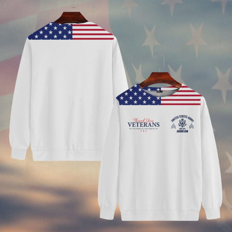 Premium Custom US Army Sweatshirt VPVC750393, Gifts For US Army Veteran, Gifts On Father’s Day, Veterans Day