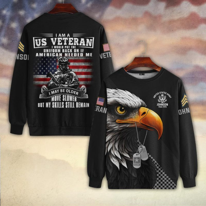 Premium Custom US Army Sweatshirt VPVC750396, Gifts For US Army Veteran, Gifts On Father’s Day, Veterans Day