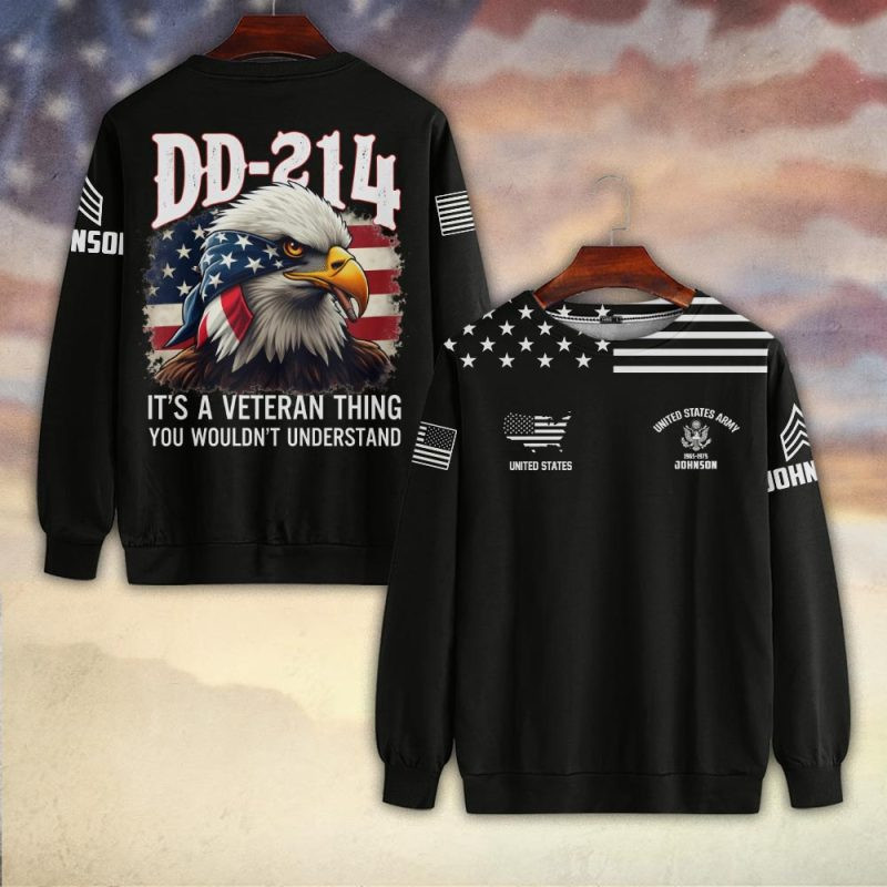Premium Custom US Army Sweatshirt VPVC750397, Gifts For US Army Veteran, Gifts On Father’s Day, Veterans Day