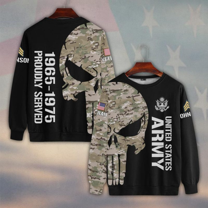 Premium Custom US Army Sweatshirt VPVC750398, Gifts For US Army Veteran, Gifts On Father’s Day, Veterans Day