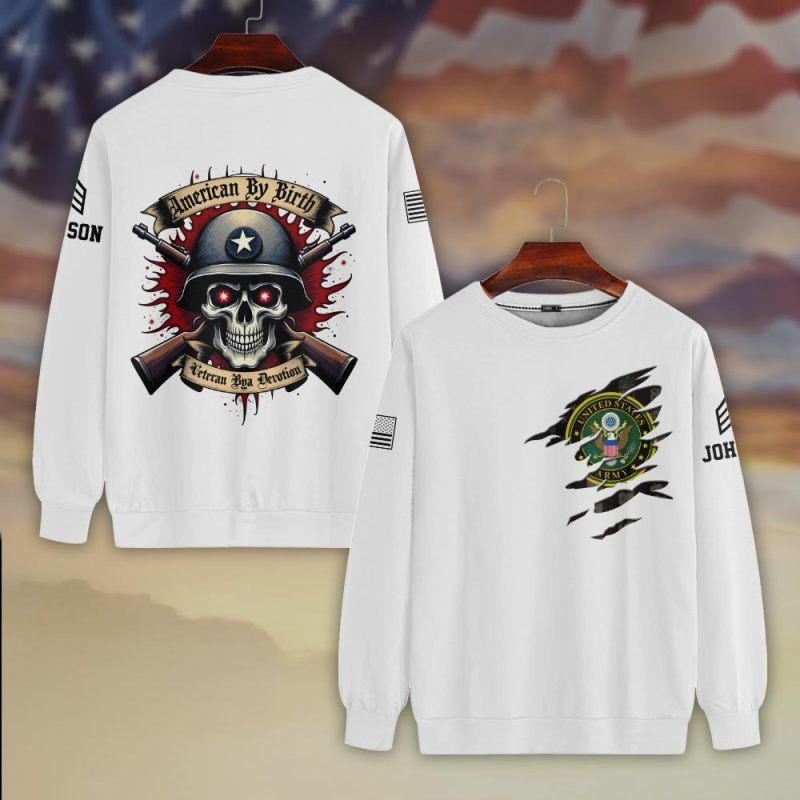 Premium Custom US Army Sweatshirt VPVC750402, Gifts For US Army Veteran, Gifts On Father’s Day, Veterans Day
