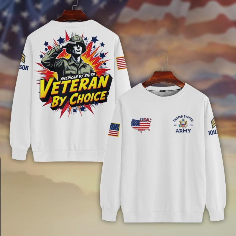 Premium Custom US Army Sweatshirt VPVC750405, Gifts For US Army Veteran, Gifts On Father’s Day, Veterans Day