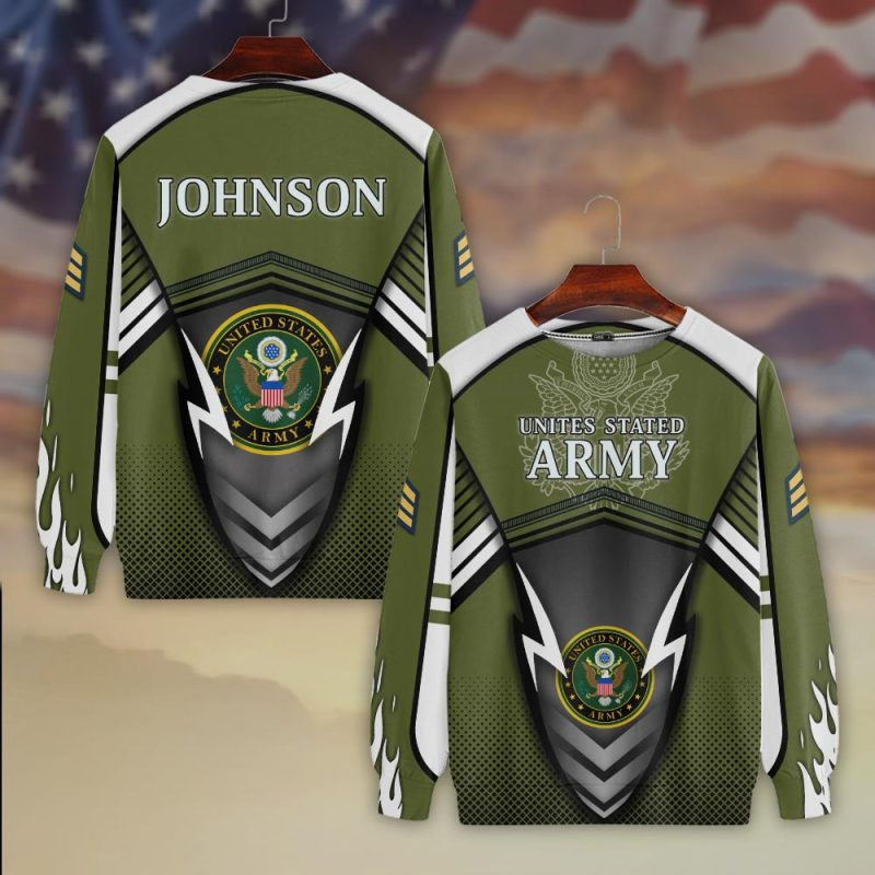 Premium Custom US Army Sweatshirt VPVC750406, Gifts For US Army Veteran, Gifts On Father’s Day, Veterans Day