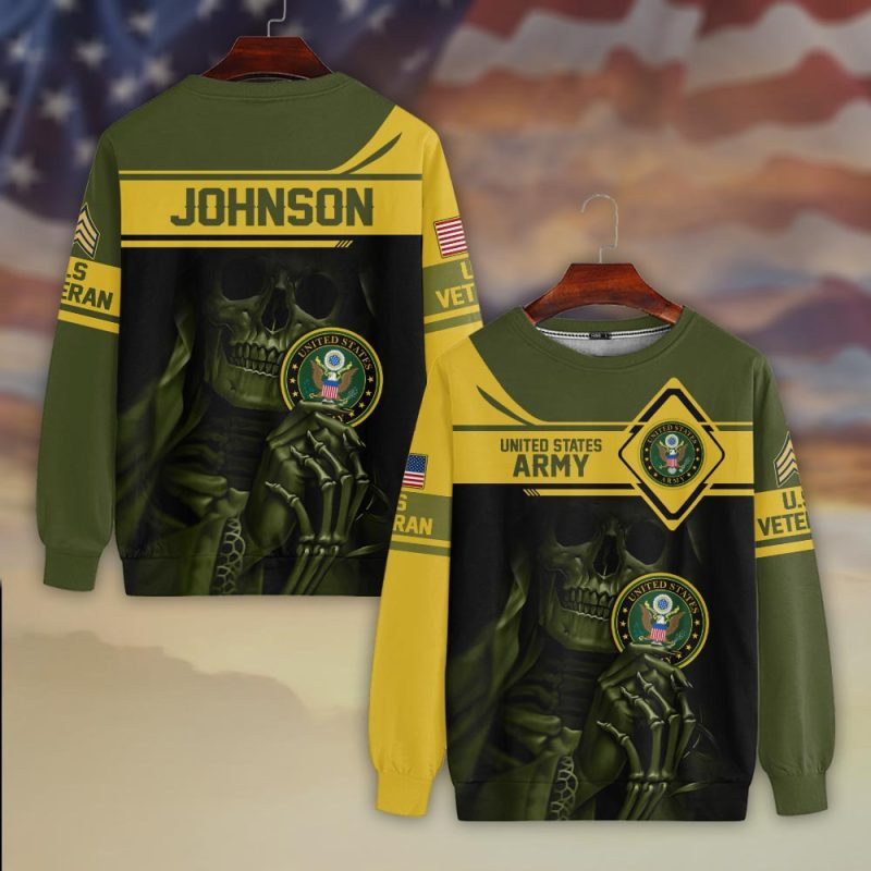 Premium Custom US Army Sweatshirt VPVC750408, Gifts For US Army Veteran, Gifts On Father’s Day, Veterans Day