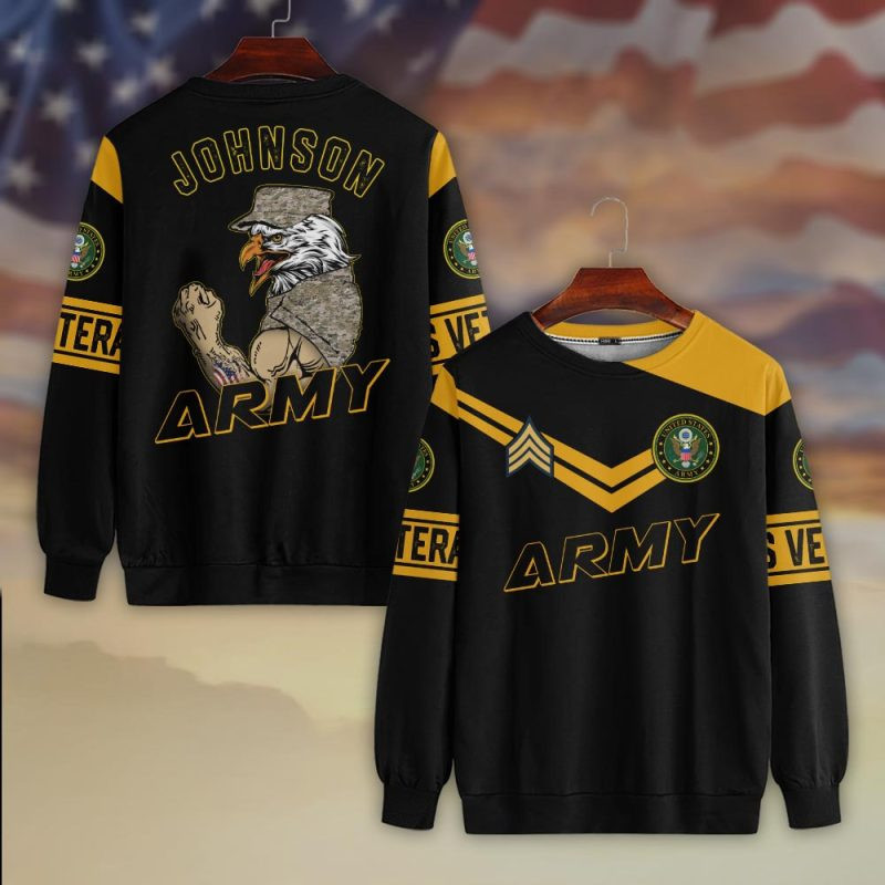Premium Custom US Army Sweatshirt VPVC750410, Gifts For US Army Veteran, Gifts On Father’s Day, Veterans Day