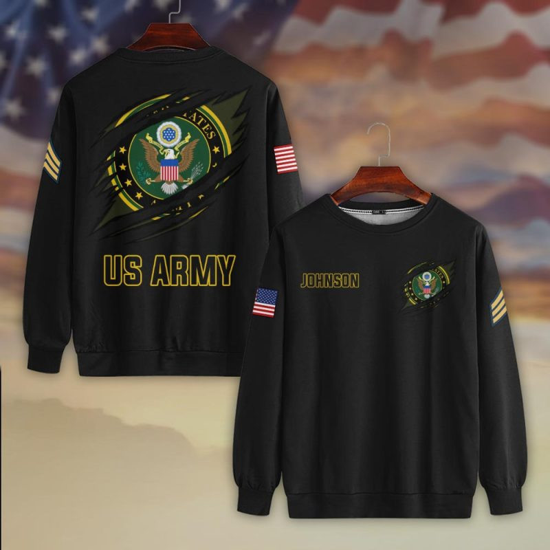 Premium Custom US Army Sweatshirt VPVC750411, Gifts For US Army Veteran, Gifts On Father’s Day, Veterans Day