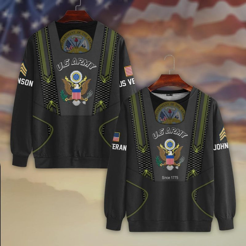 Premium Custom US Army Sweatshirt VPVC750413, Gifts For US Army Veteran, Gifts On Father’s Day, Veterans Day