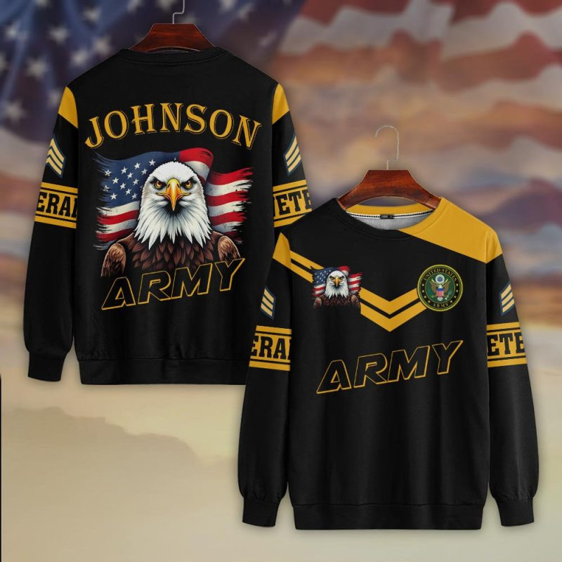 Premium Custom US Army Sweatshirt VPVC750415, Gifts For US Army Veteran, Gifts On Father’s Day, Veterans Day