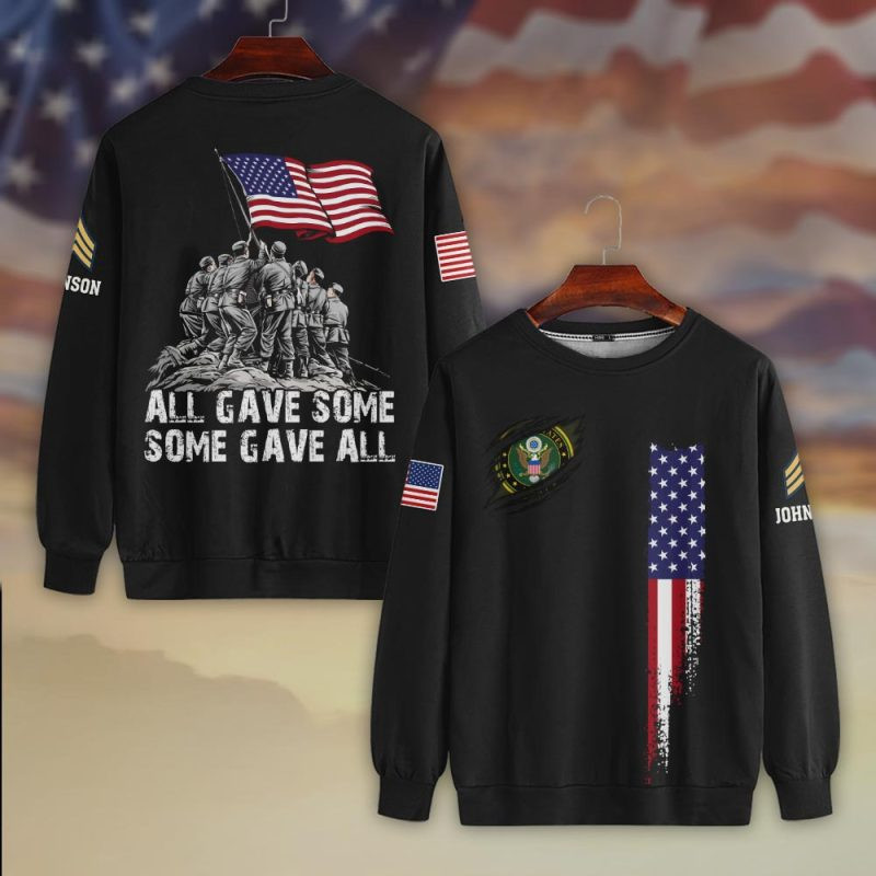 Premium Custom US Army Sweatshirt VPVC750416, Gifts For US Army Veteran, Gifts On Father’s Day, Veterans Day