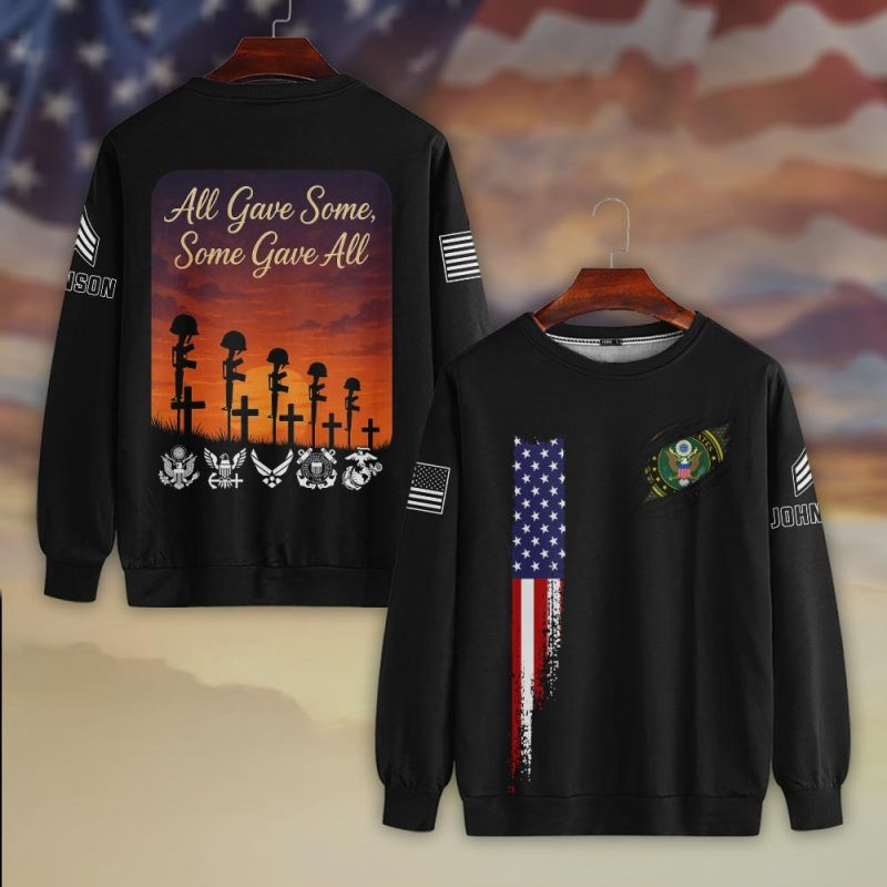 Premium Custom US Army Sweatshirt VPVC750419, Gifts For US Army Veteran, Gifts On Father’s Day, Veterans Day