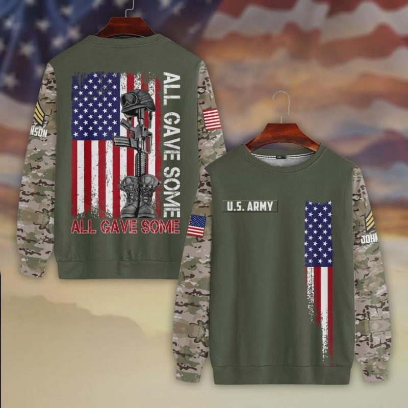 Premium Custom US Army Sweatshirt VPVC750423, Gifts For US Army Veteran, Gifts On Father’s Day, Veterans Day