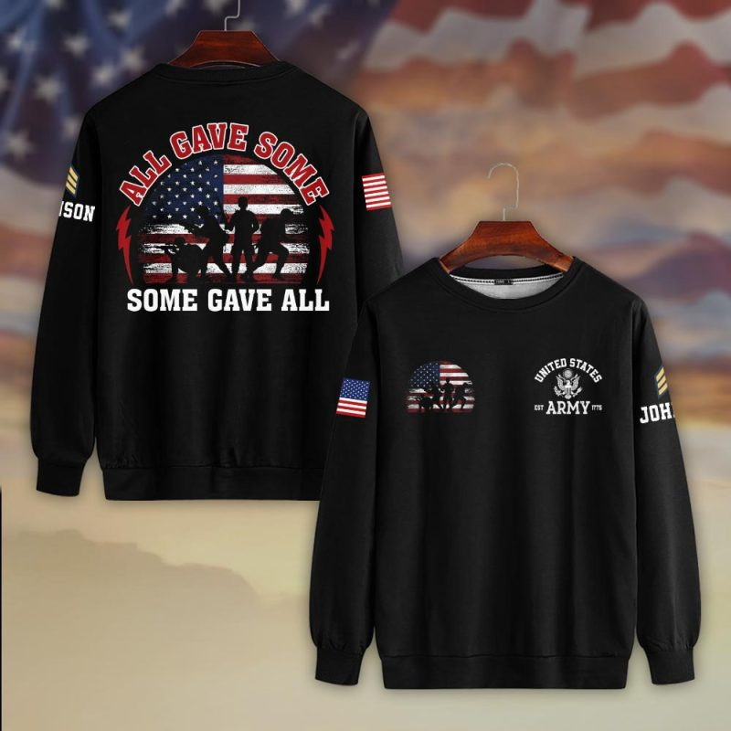 Premium Custom US Army Sweatshirt VPVC750424, Gifts For US Army Veteran, Gifts On Father’s Day, Veterans Day