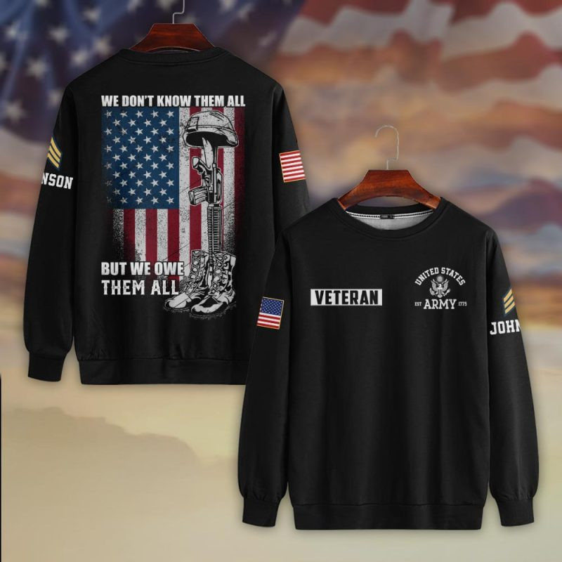 Premium Custom US Army Sweatshirt VPVC750427, Gifts For US Army Veteran, Gifts On Father’s Day, Veterans Day