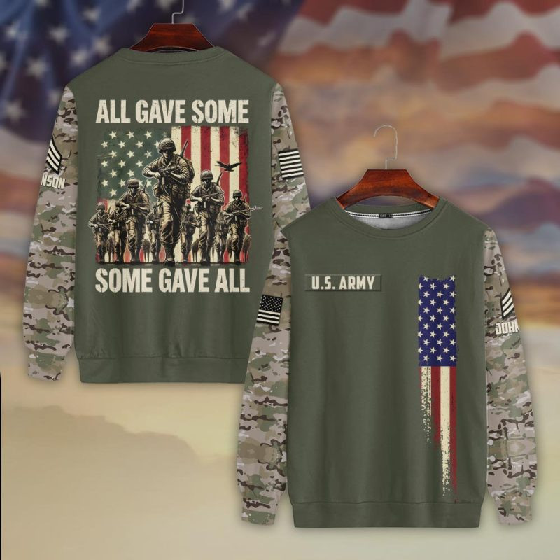 Premium Custom US Army Sweatshirt VPVC750428, Gifts For US Army Veteran, Gifts On Father’s Day, Veterans Day