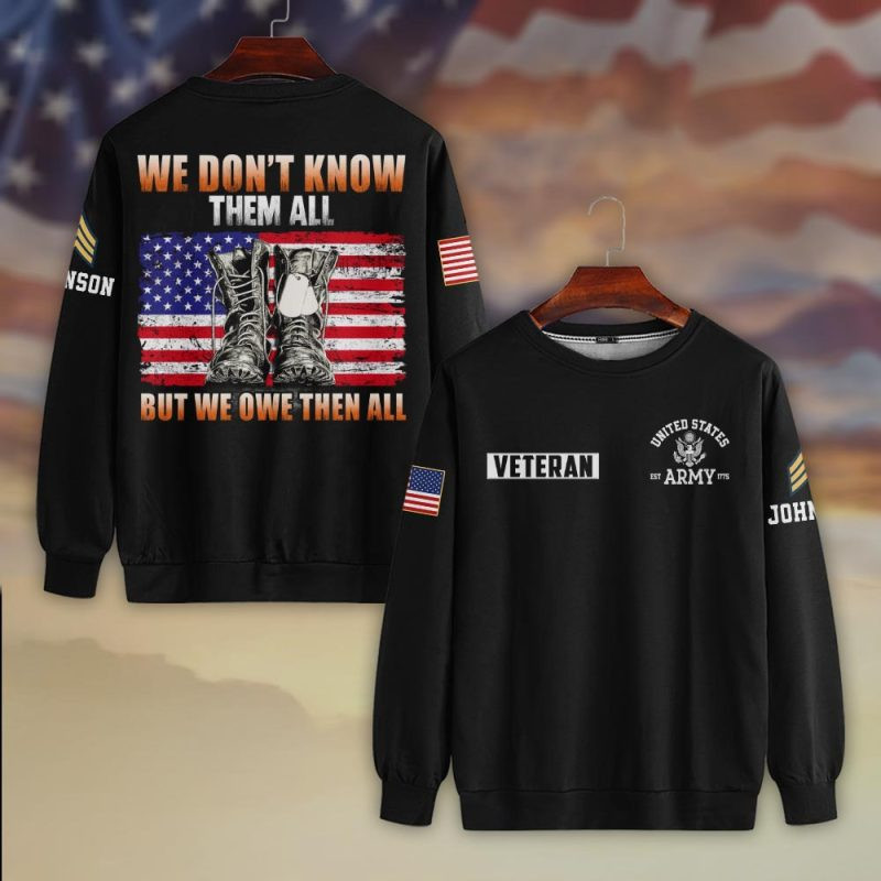 Premium Custom US Army Sweatshirt VPVC750429, Gifts For US Army Veteran, Gifts On Father’s Day, Veterans Day