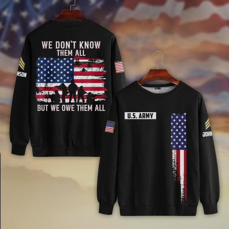Premium Custom US Army Sweatshirt VPVC750430, Gifts For US Army Veteran, Gifts On Father’s Day, Veterans Day