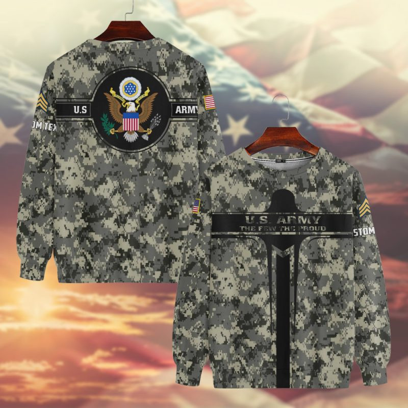 Premium Custom US Army Sweatshirt VPVC750432, Gifts For US Army Veteran, Gifts On Father’s Day, Veterans Day