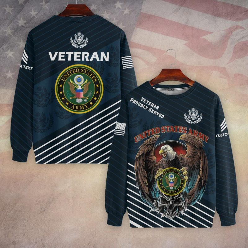 Premium Custom US Army Sweatshirt VPVC750435, Gifts For US Army Veteran, Gifts On Father’s Day, Veterans Day