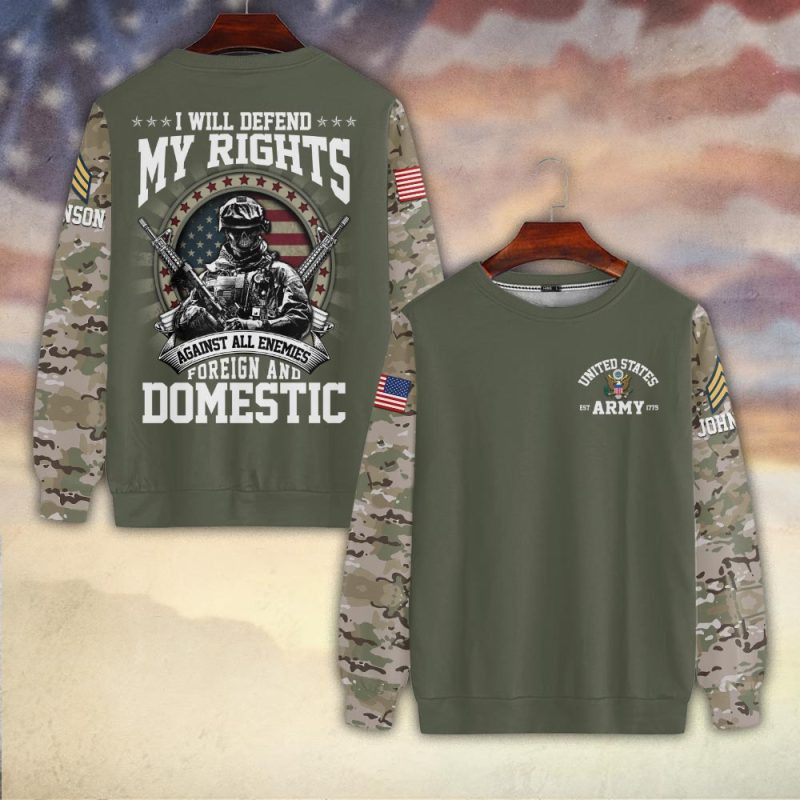 Premium Custom US Army Sweatshirt VPVC750437, Gifts For US Army Veteran, Gifts On Father’s Day, Veterans Day