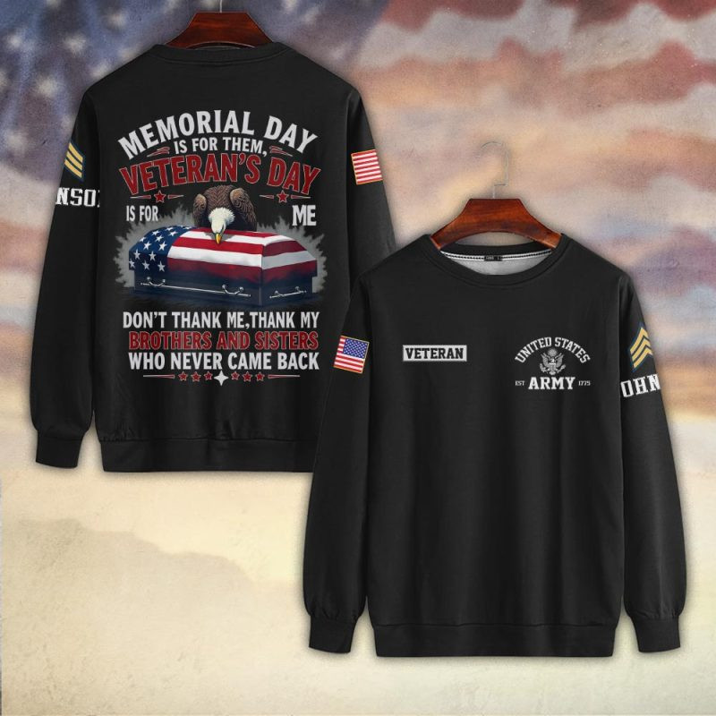 Premium Custom US Army Sweatshirt VPVC750439, Gifts For US Army Veteran, Gifts On Father’s Day, Veterans Day