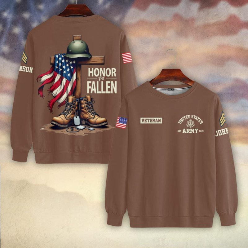 Premium Custom US Army Sweatshirt VPVC750440, Gifts For US Army Veteran, Gifts On Father’s Day, Veterans Day