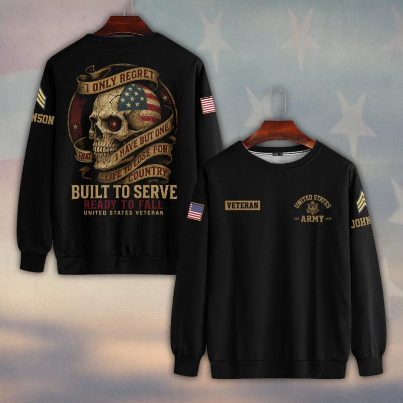 Premium Custom US Army Sweatshirt VPVC750443, Gifts For US Army Veteran, Gifts On Father’s Day, Veterans Day
