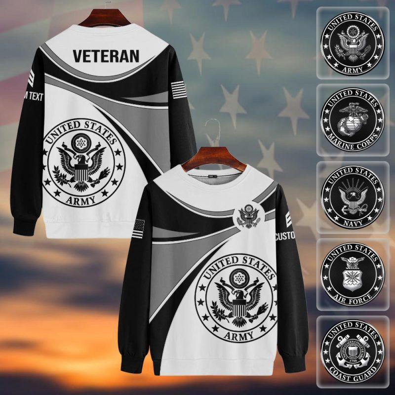 Premium Custom US Army Sweatshirt VPVC750445, Gifts For US Army Veteran, Gifts On Father’s Day, Veterans Day