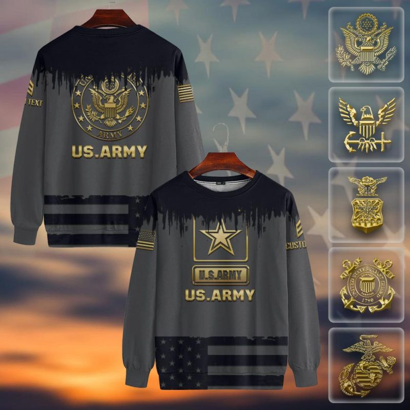 Premium Custom US Army Sweatshirt VPVC750447, Gifts For US Army Veteran, Gifts On Father’s Day, Veterans Day