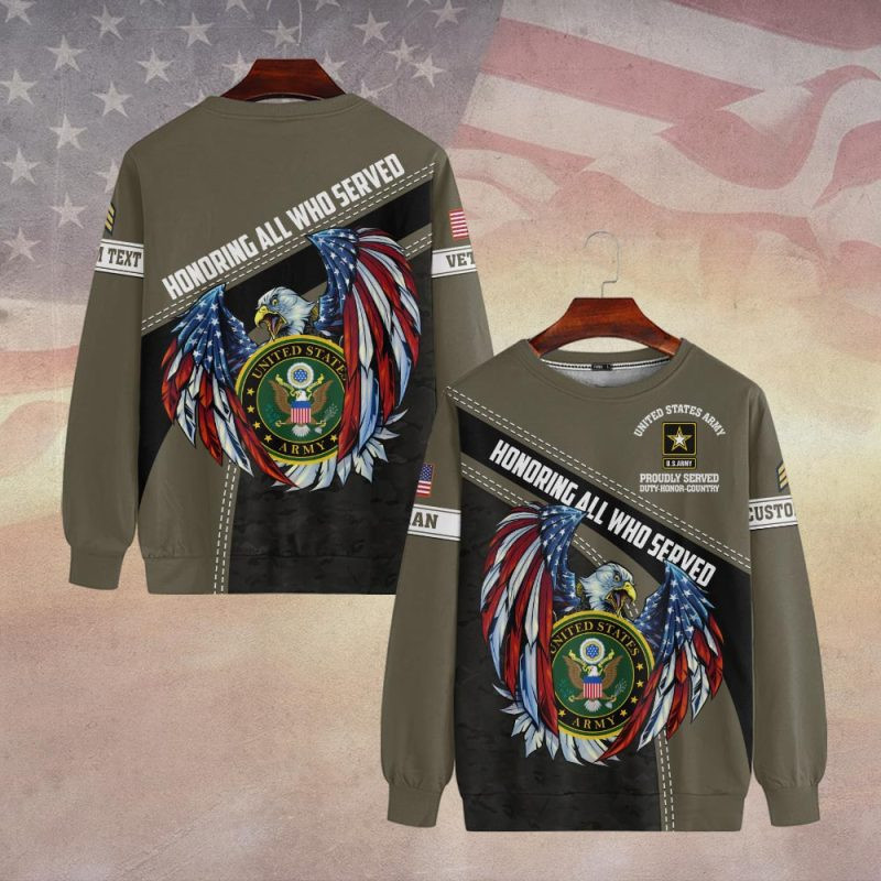 Premium Custom US Army Sweatshirt VPVC750452, Gifts For US Army Veteran, Gifts On Father’s Day, Veterans Day