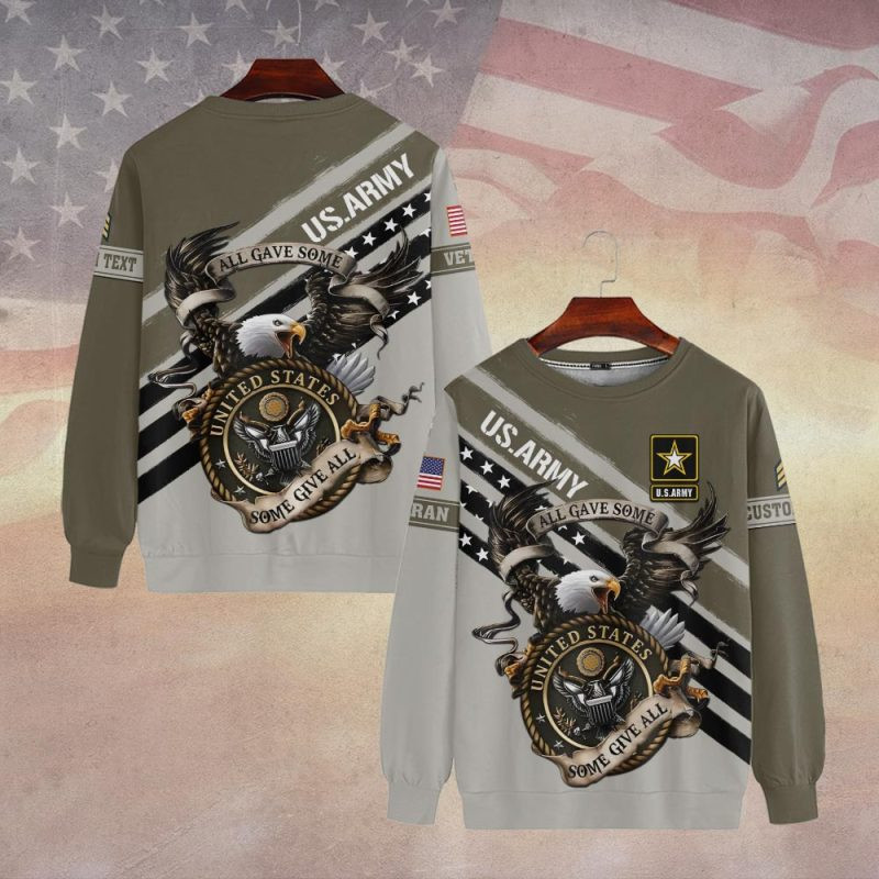 Premium Custom US Army Sweatshirt VPVC750454, Gifts For US Army Veteran, Gifts On Father’s Day, Veterans Day