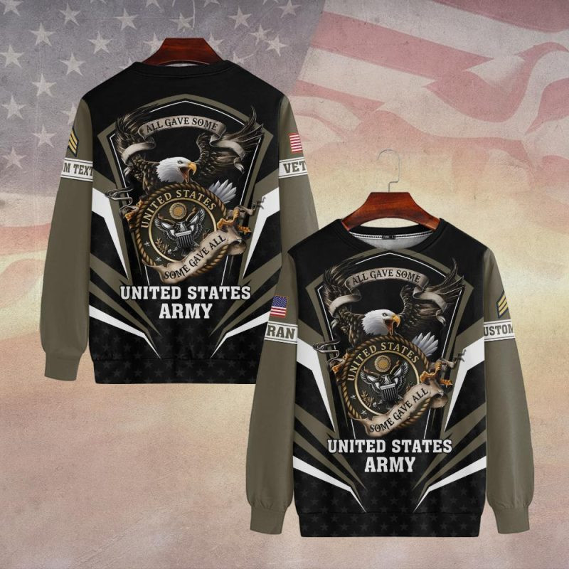 Premium Custom US Army Sweatshirt VPVC750455, Gifts For US Army Veteran, Gifts On Father’s Day, Veterans Day