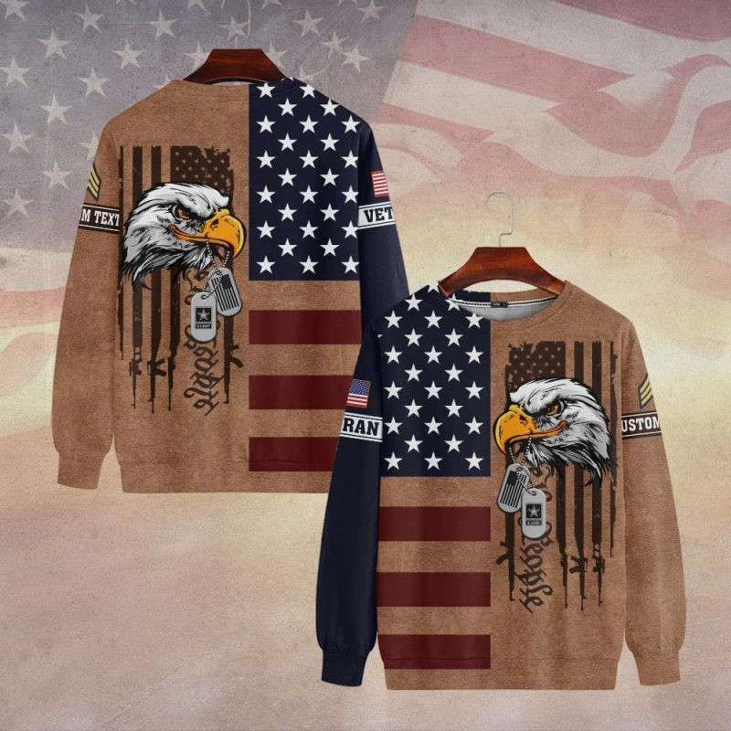 Premium Custom US Army Sweatshirt VPVC750456, Gifts For US Army Veteran, Gifts On Father’s Day, Veterans Day