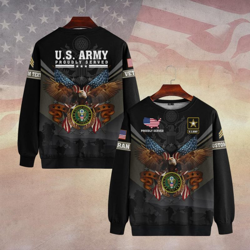 Premium Custom US Army Sweatshirt VPVC750459, Gifts For US Army Veteran, Gifts On Father’s Day, Veterans Day