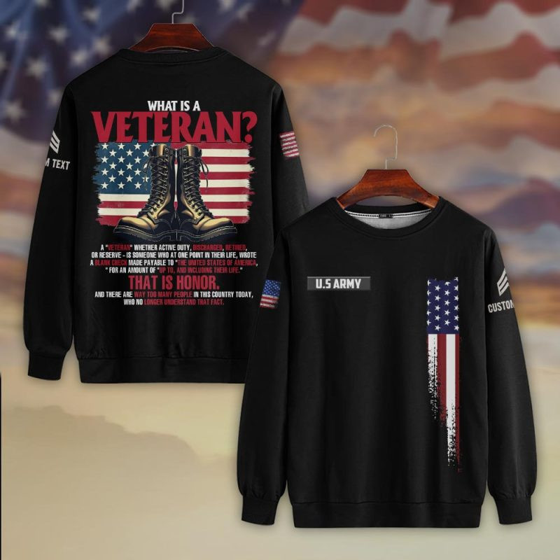 Premium Custom US Army Sweatshirt VPVC750463, Gifts For US Army Veteran, Gifts On Father’s Day, Veterans Day