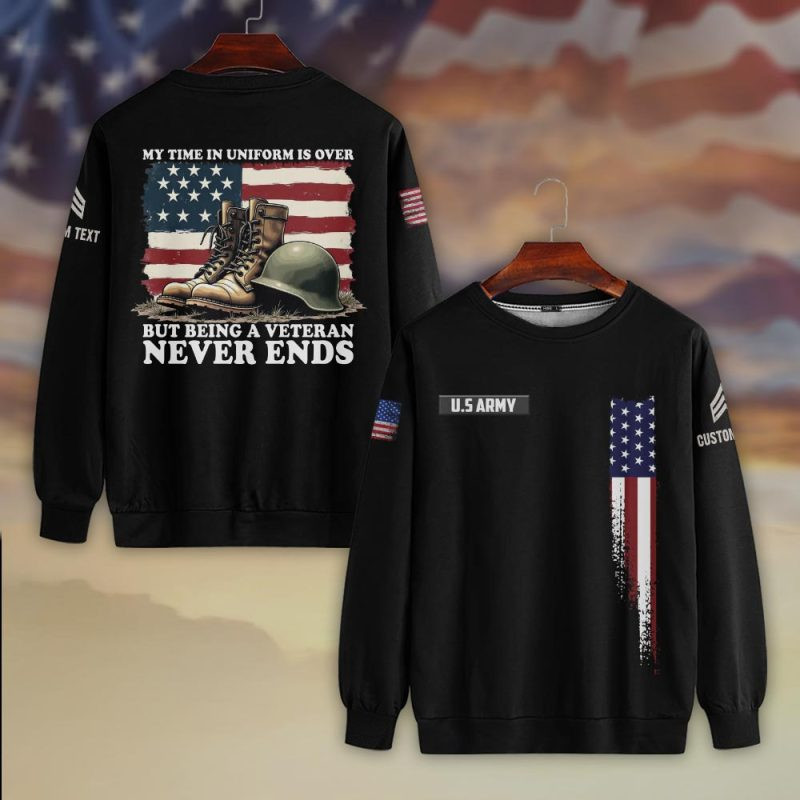 Premium Custom US Army Sweatshirt VPVC750466, Gifts For US Army Veteran, Gifts On Father’s Day, Veterans Day
