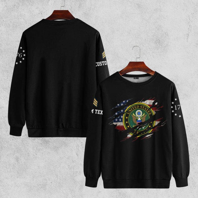 Premium Custom US Army Sweatshirt VPVC750469, Gifts For US Army Veteran, Gifts On Father’s Day, Veterans Day