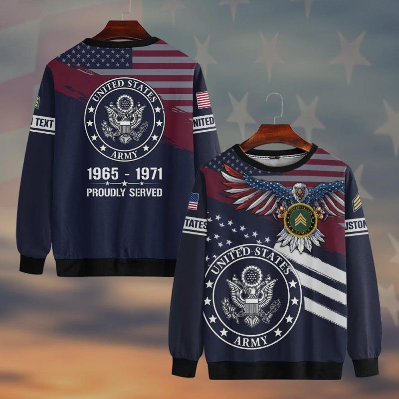 Premium Custom US Army Sweatshirt VPVC750470, Gifts For US Army Veteran, Gifts On Father’s Day, Veterans Day